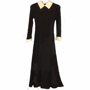 Vintage Leslie J metallic knit maxi dress